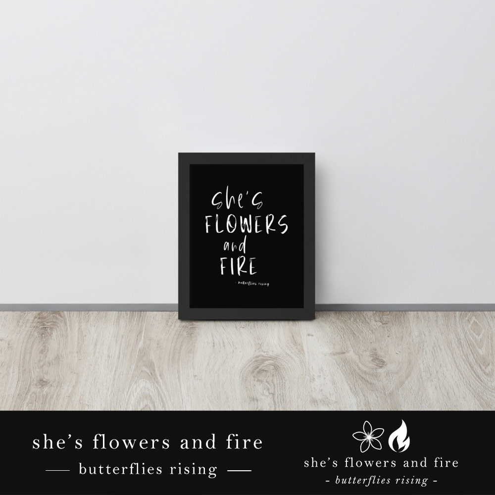she's flowers and fire poster